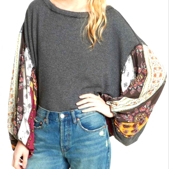 Free people  we the free oversized hippie style waffle shirt. Fits up medium - Picture 4 of 15